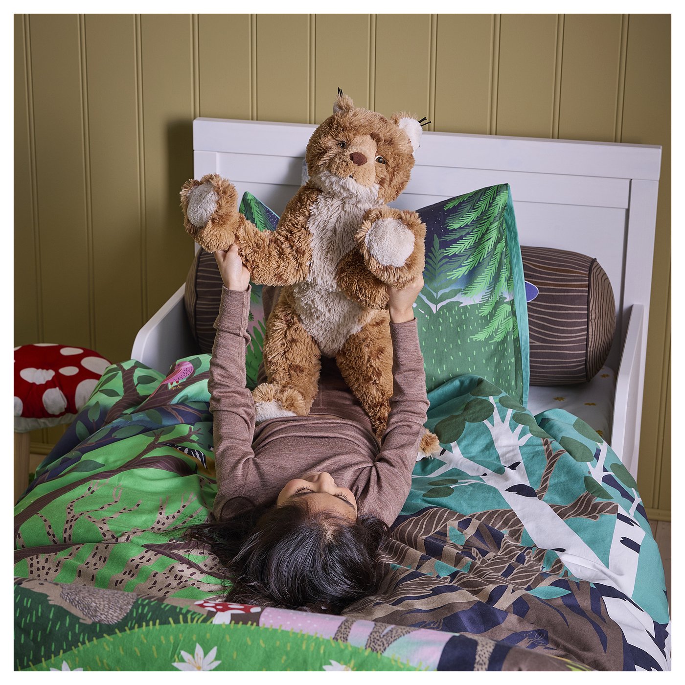 SKOGSDUVA スコグスデューヴァ ぬいぐるみ, オオヤマネコ/オレンジ