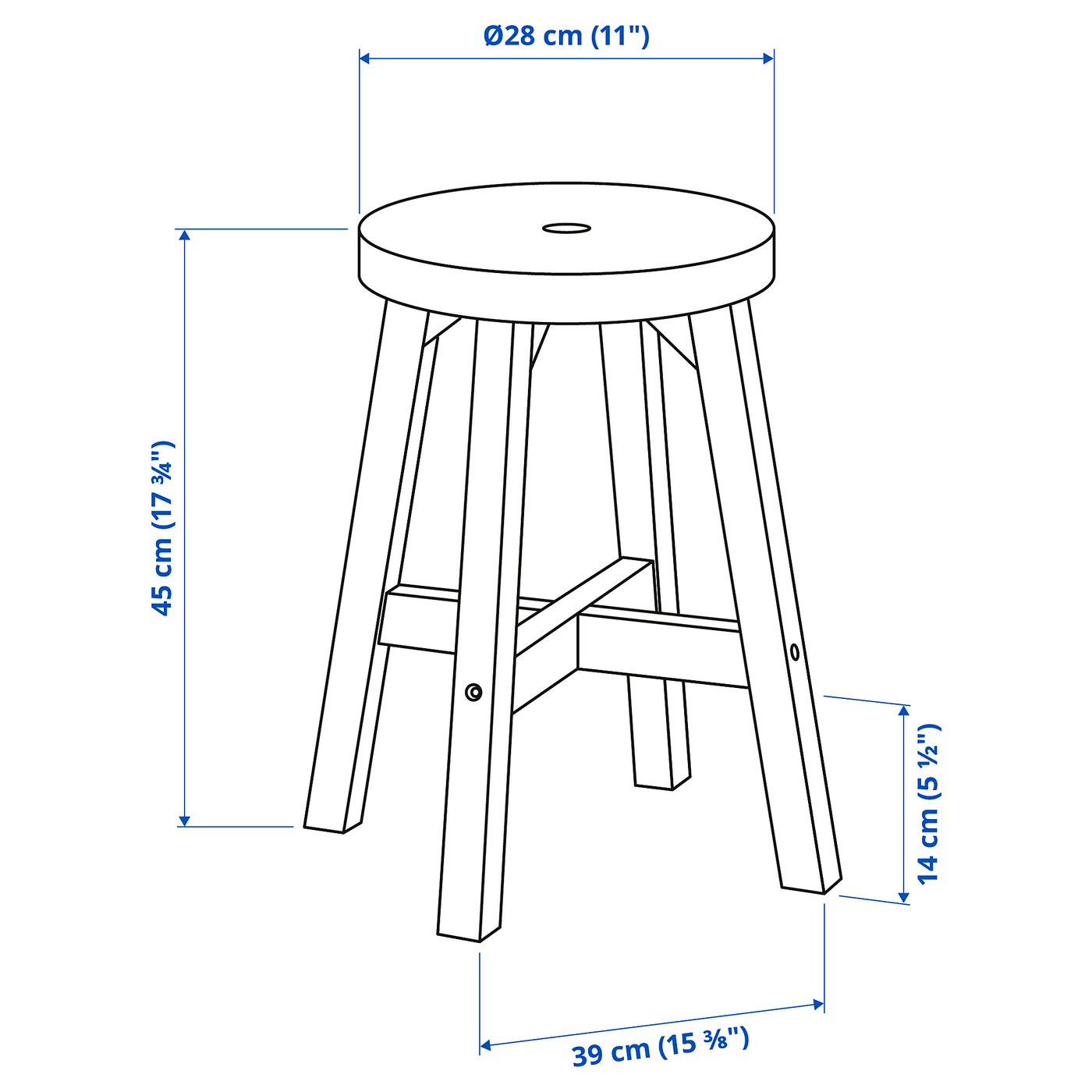 SKOGSTA スコグスタ スツール, アカシア材, 45 cm - IKEA
