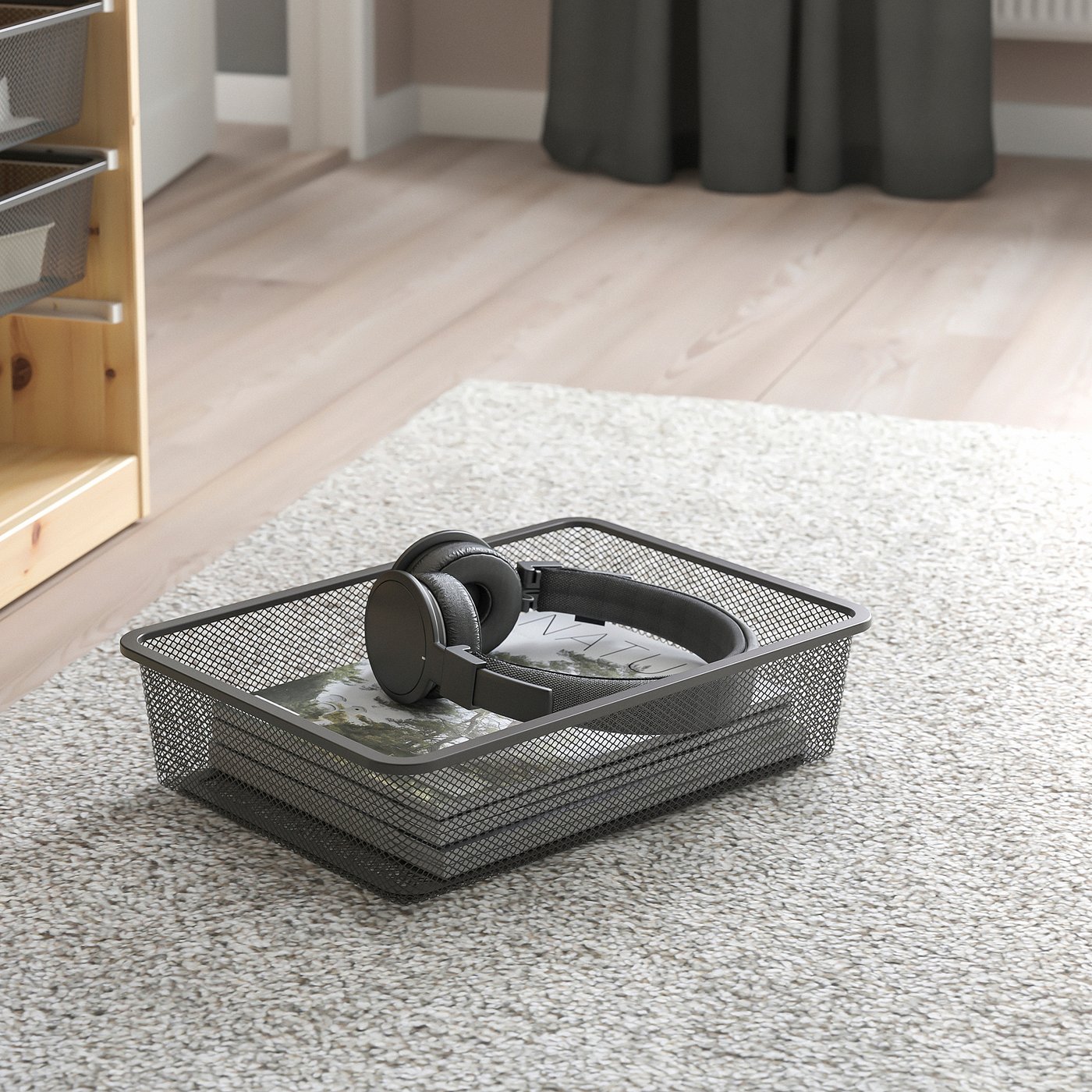 TROFAST トロファスト メッシュ収納ボックス, ダークグレー, 42x30x10