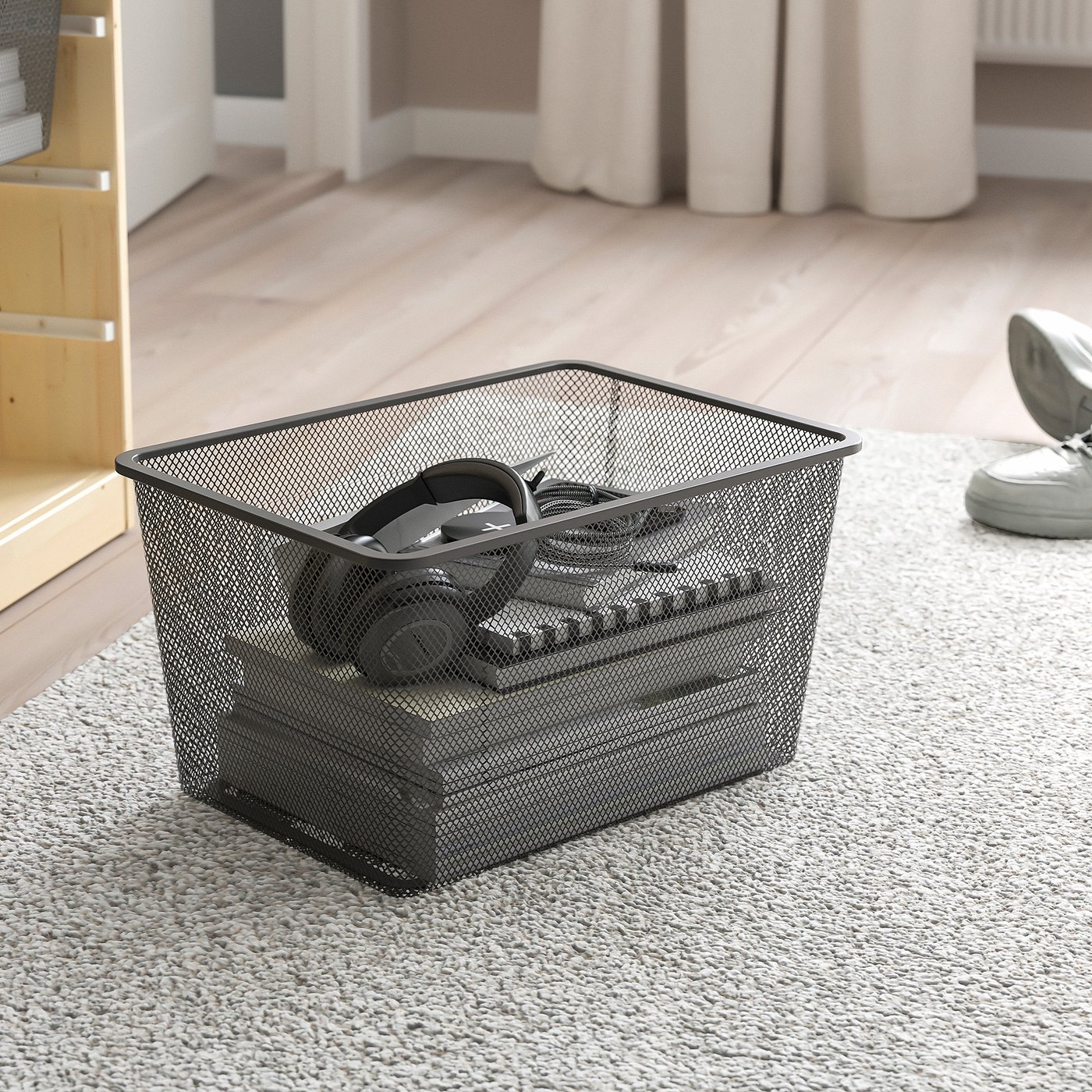 TROFAST トロファスト メッシュ収納ボックス, ダークグレー, 42x30x23