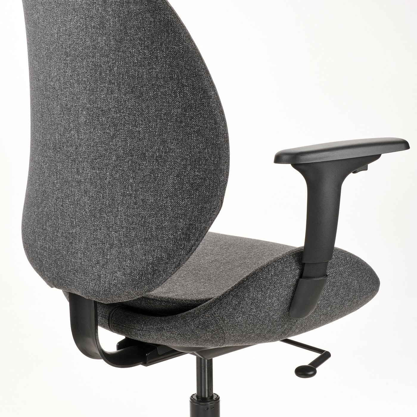 HATTEFJÄLL office chair with armrests, Gunnared dark grey/black - IKEA