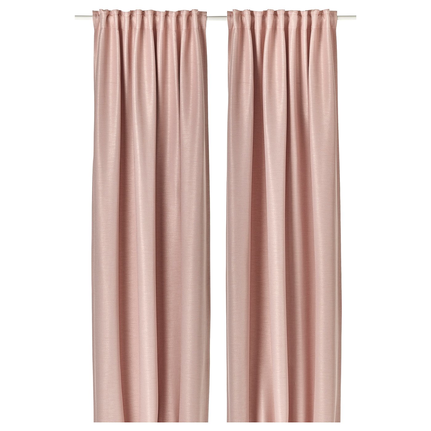 VILBORG room darkening curtains, 1 pair, pink/with heading tape