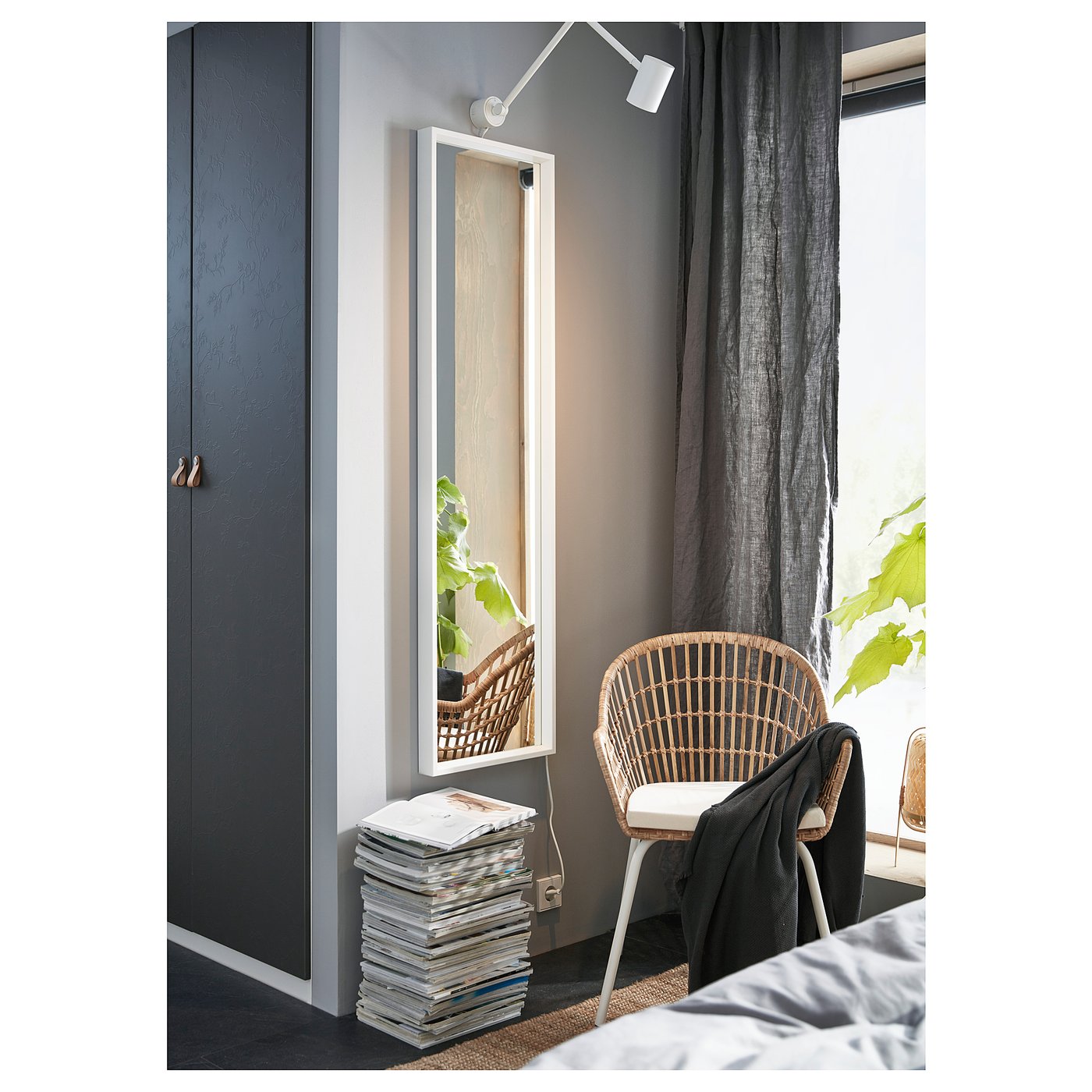 NISSEDAL ニッセダール ミラー, ホワイト, 40x150 cm - IKEA