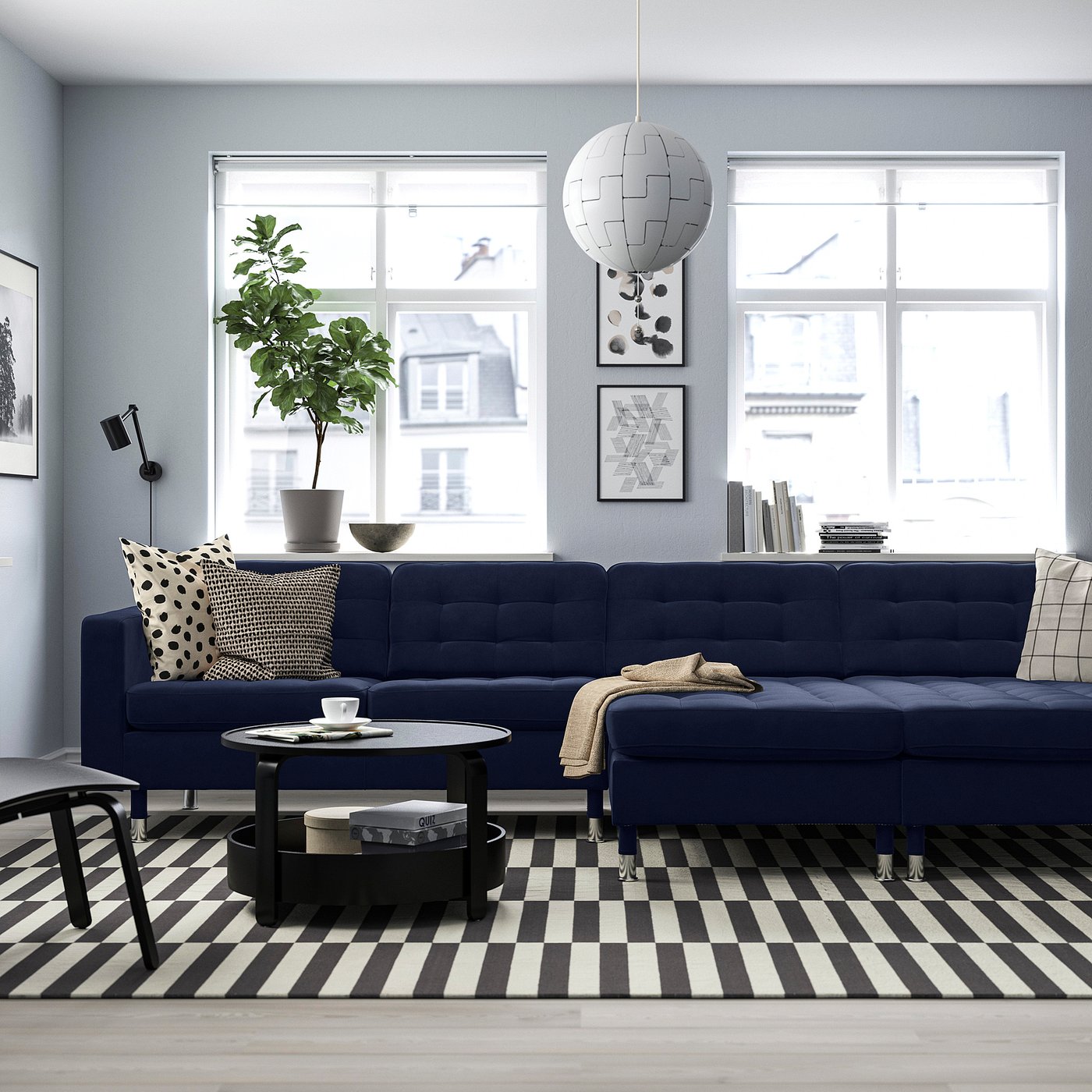 LANDSKRONA ランズクローナ 4人掛けソファ 寝椅子付き, ジューパルプ