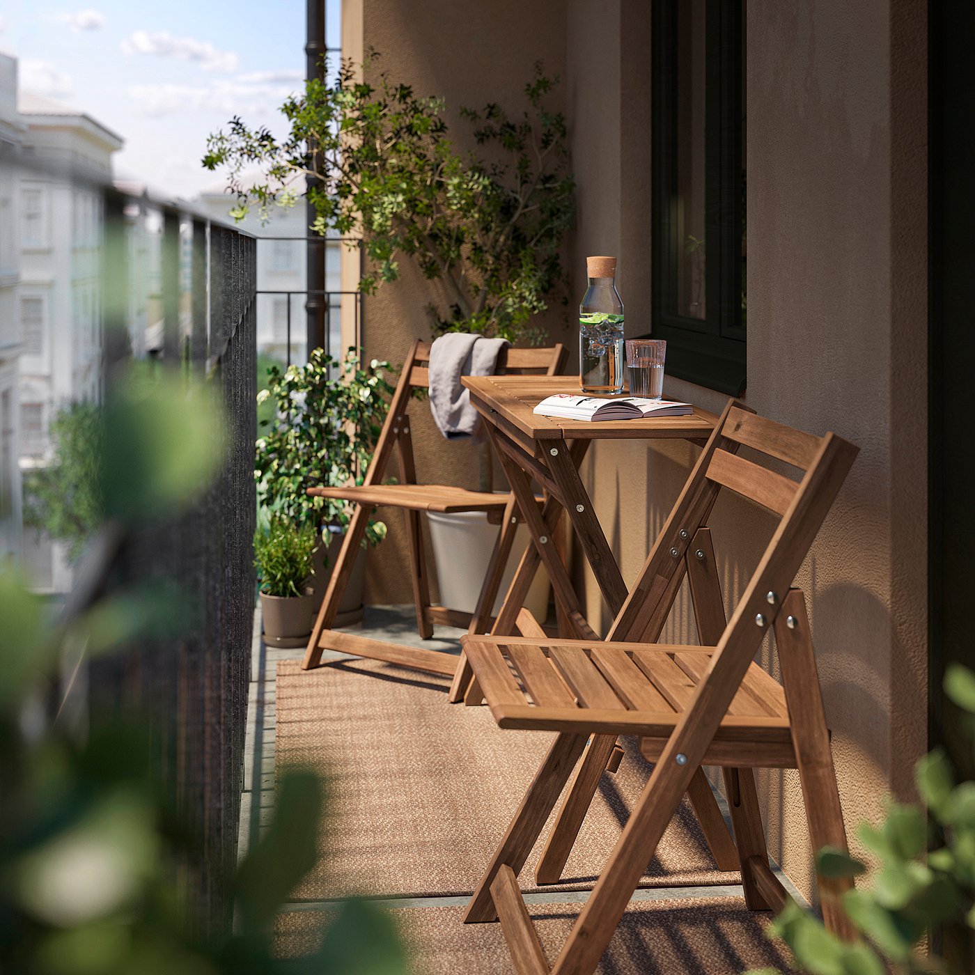 NÄMMARÖ ネッマロー テーブル＆折りたたみチェア2脚 屋外用