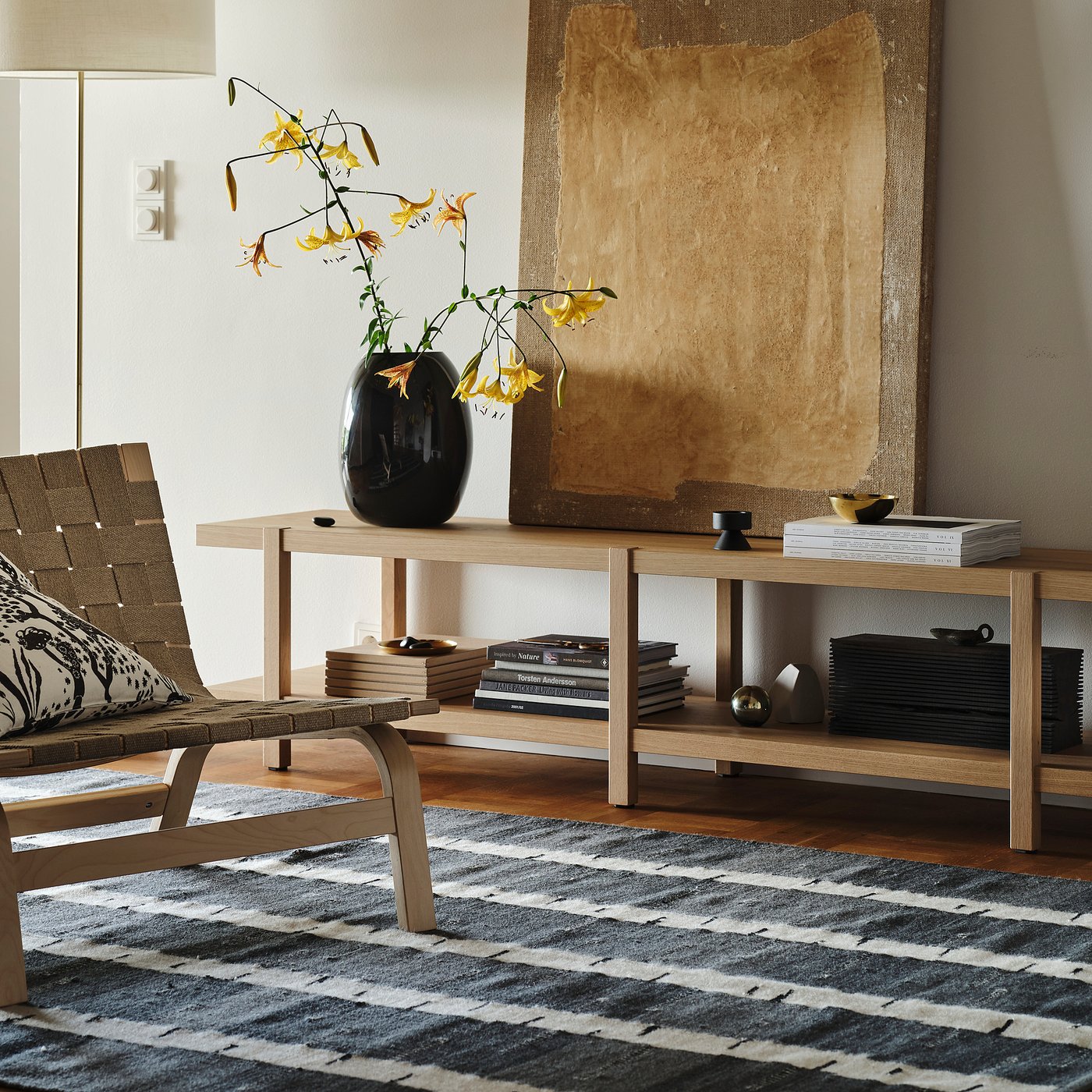 KLAPPERSTARR クラッペルスタッル シャギーラグ,ブルー/ハンドメイド