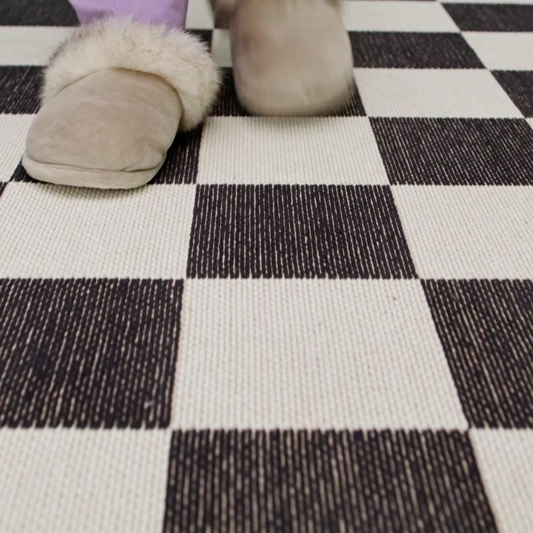 KLASSRUM クラスルム ラグ 平織り, ホワイト/ブラック, 170x240 cm - IKEA