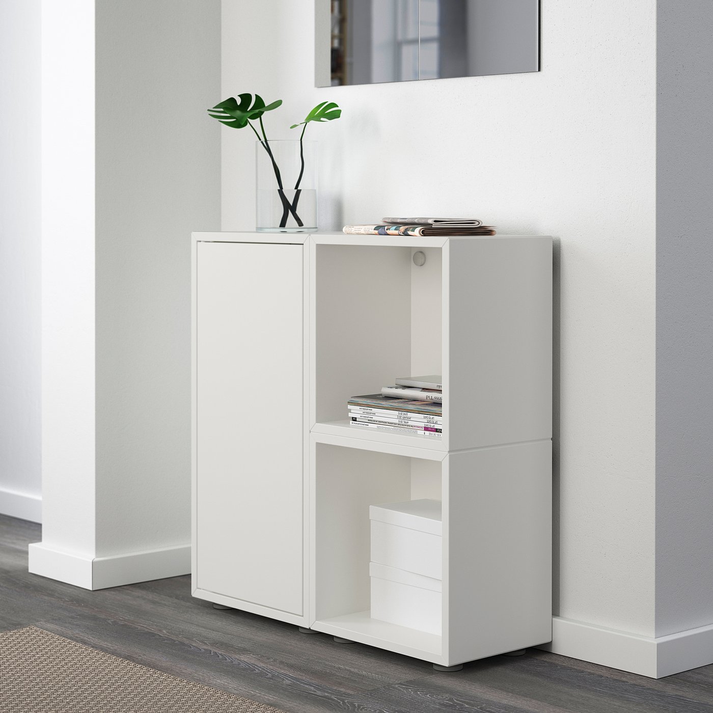 EKET storage combination with feet, white, 271/2x133/4x283/8