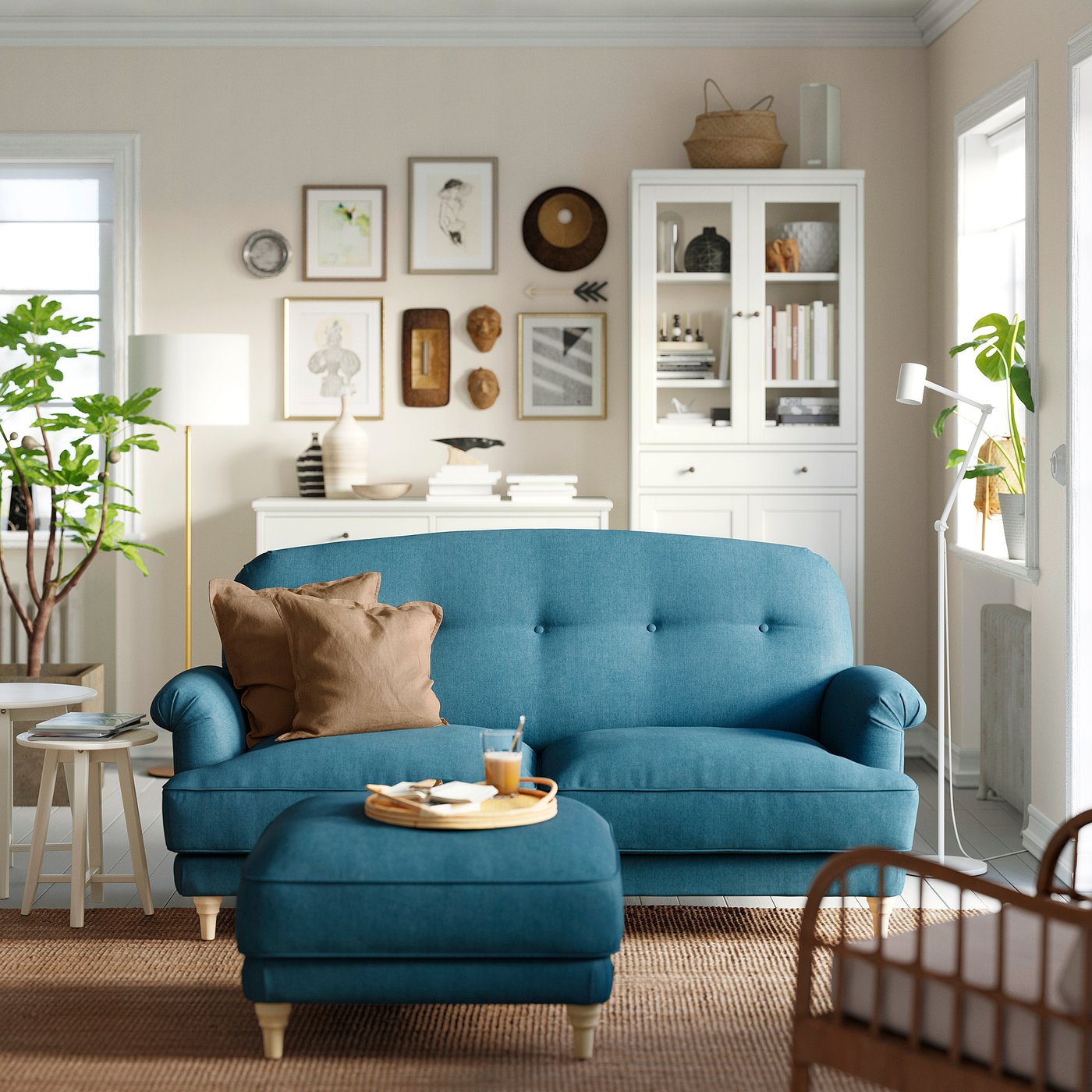 ESSEBODA loveseat, Tallmyra/blue birch - IKEA