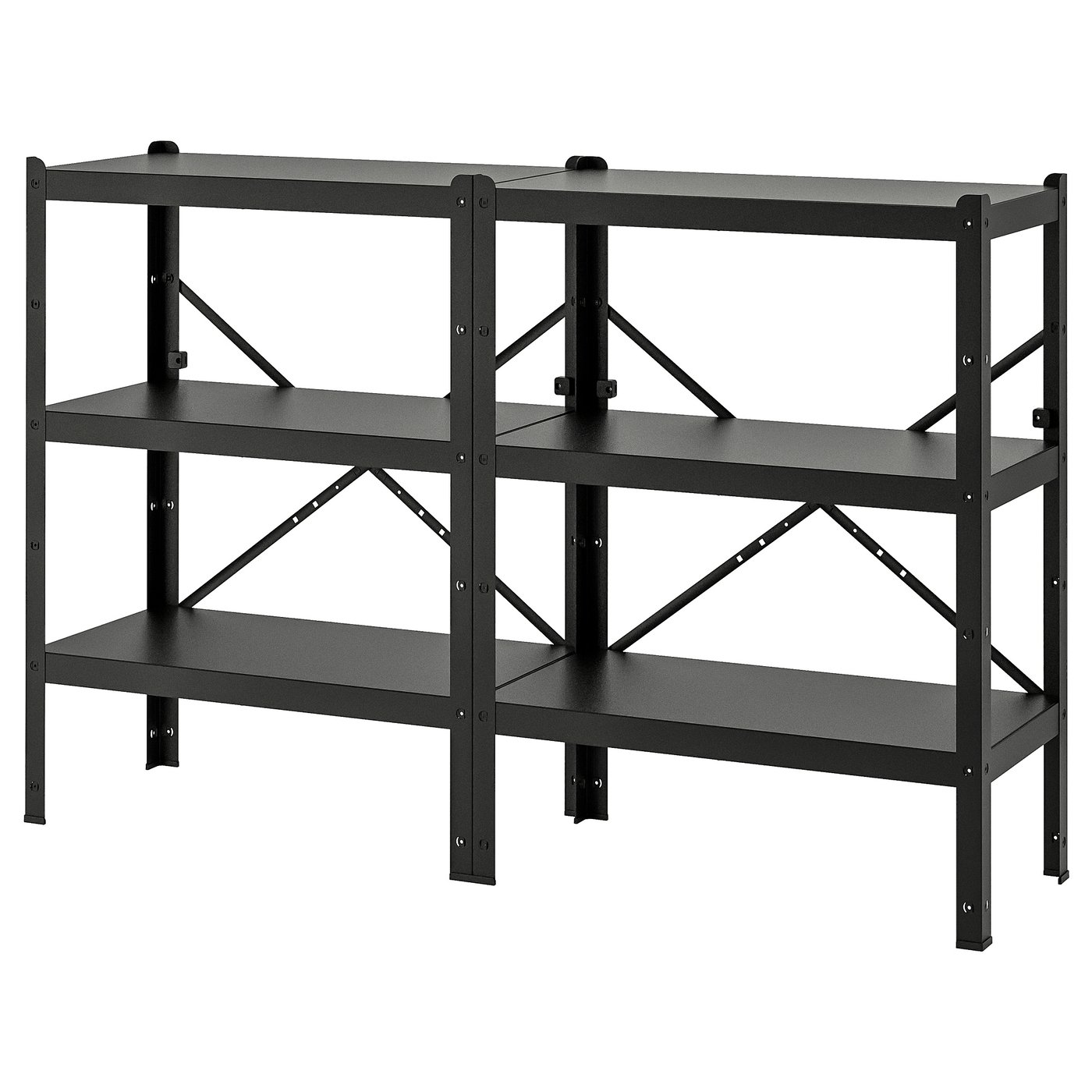 BROR shelving unit, black, 667/8x153/4x431/4