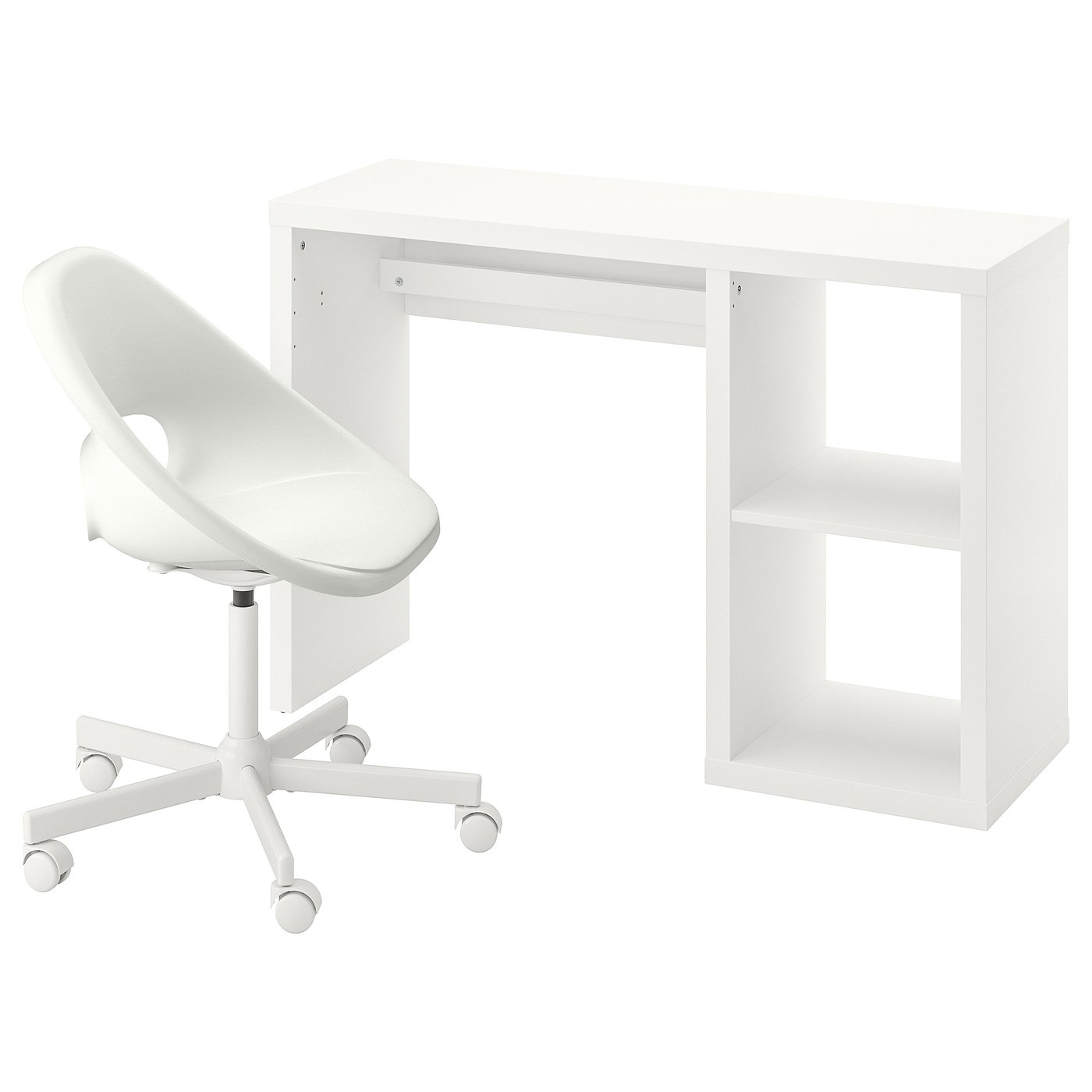 KALLAX / LOBERGET desk and chair, white - IKEA
