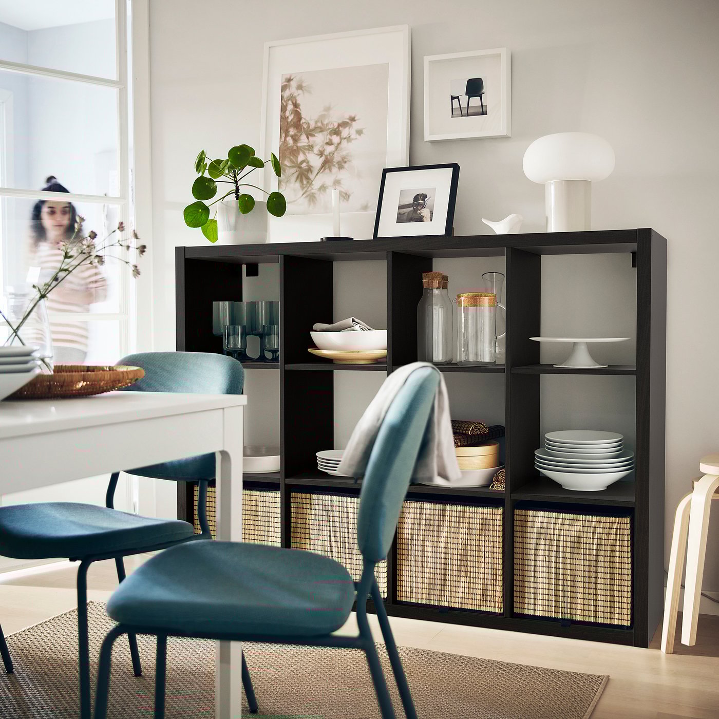 KALLAX Shelf unit, black-brown, 44 1/8x57 7/8