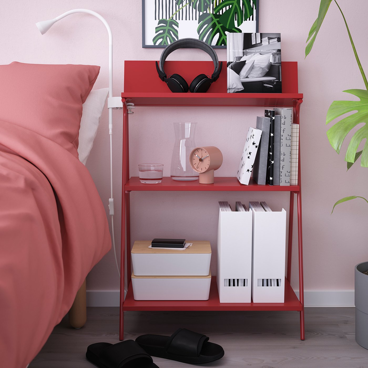 KRÖNIKÖR open storage, red, 233/4x133/4x355/8