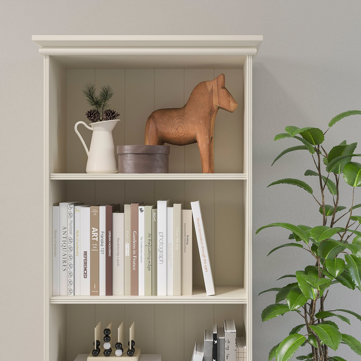 LOMMARP Bookcase, light beige, 25 5/8x78 3/8