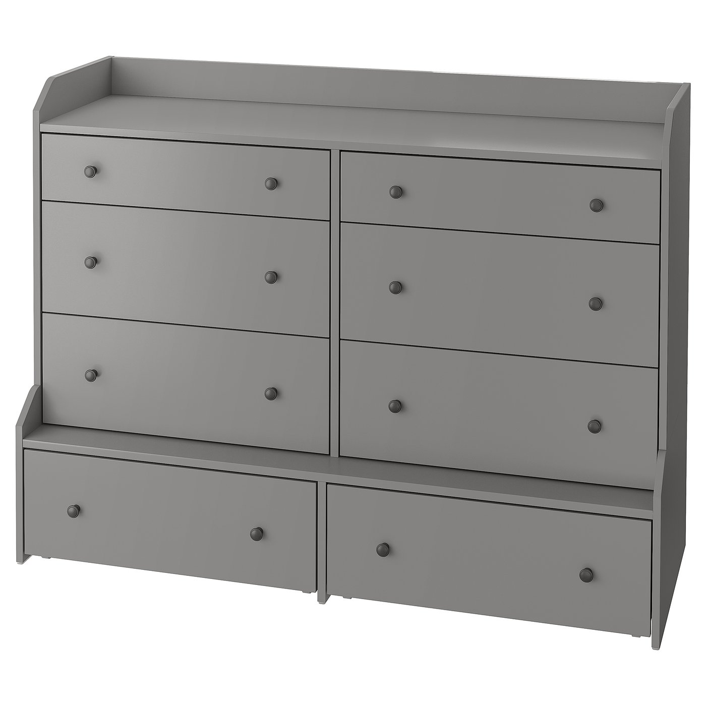 HAUGA 8-drawer dresser, gray, 543/8x41