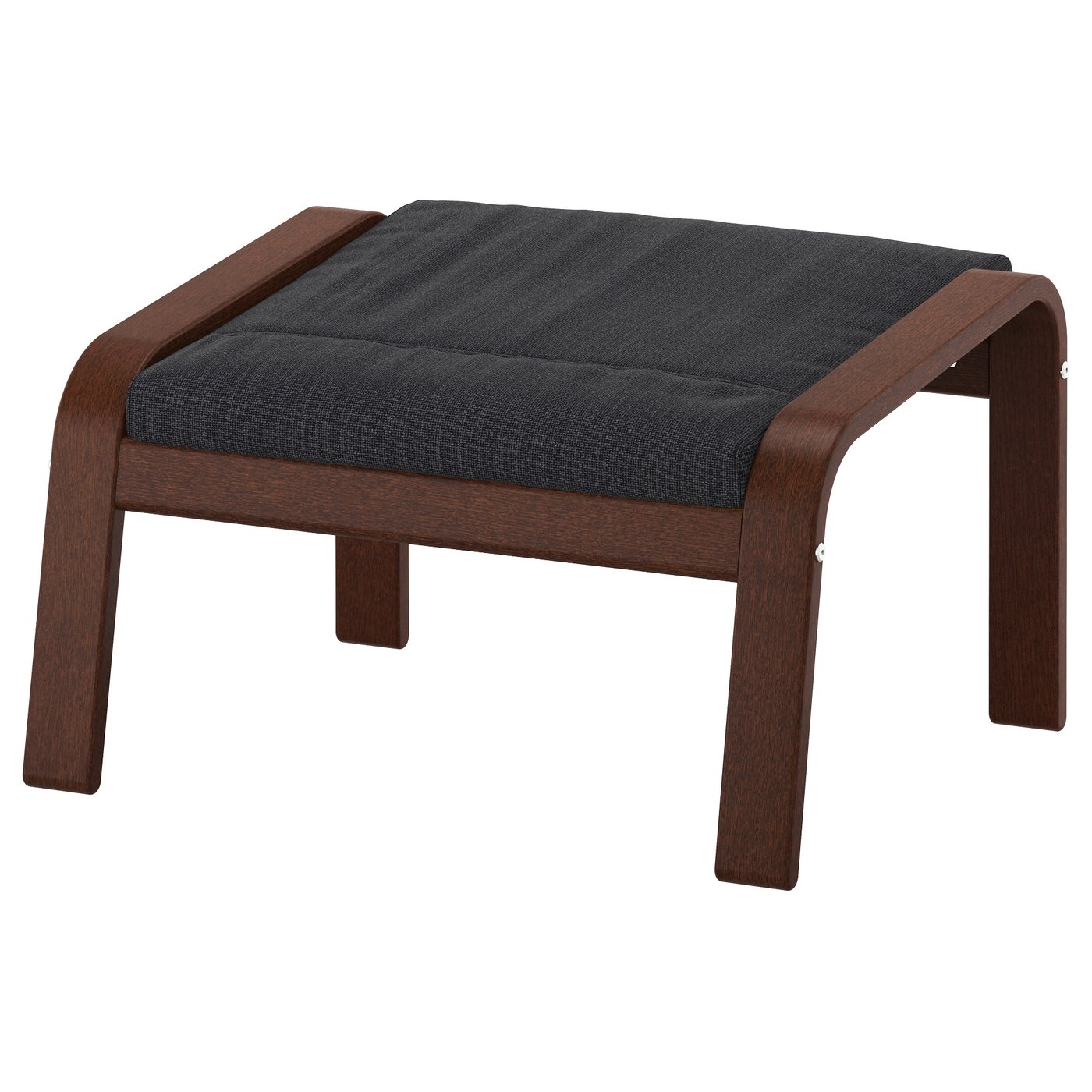 POÄNG ottoman, brown/Skiftebo dark gray - IKEA