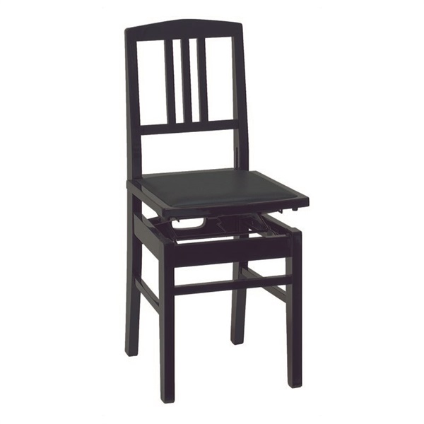 甲南 NO.5 黒塗・黒座面 (ピアノ椅子 背付きタイプ)【日本製】【沖縄