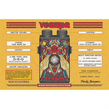 BEETRONICS VEZZPA（ビートロニクス）ゲートファズ/オクターブファズ