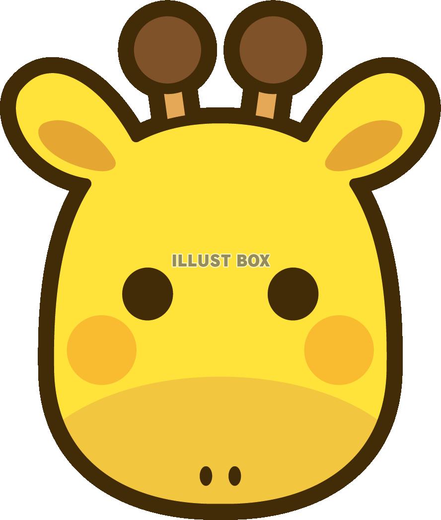 動物アイコン・キリン：イラスト無料