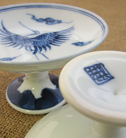 染付雲鶴高台皿 -限定商品・受注生産商品・業務用和食器在庫処分商品