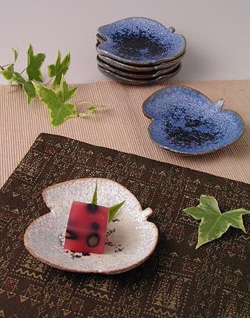 銀河釉ぶどうの葉皿-皿-和食器通販・引き出物・ギフト-普段使いの素敵