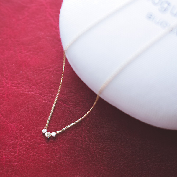 noguchi BIJOUX ノグチブラウンダイヤ3P K14YG ネックレス nn484