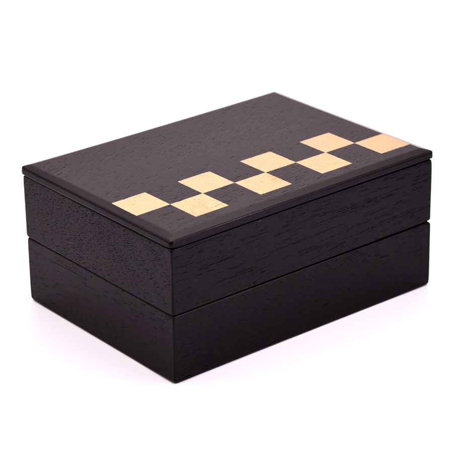 長角二段重 金市松 仕切付き 木製 漆器の井助