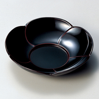 茶托 福梅 5枚セット 古代朱/溜 漆塗り 12-05803/05806 漆器の井助