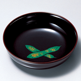 羽反小皿 野菜絵変わり 溜・朱 5枚セット 漆塗り 取り皿・小皿 11