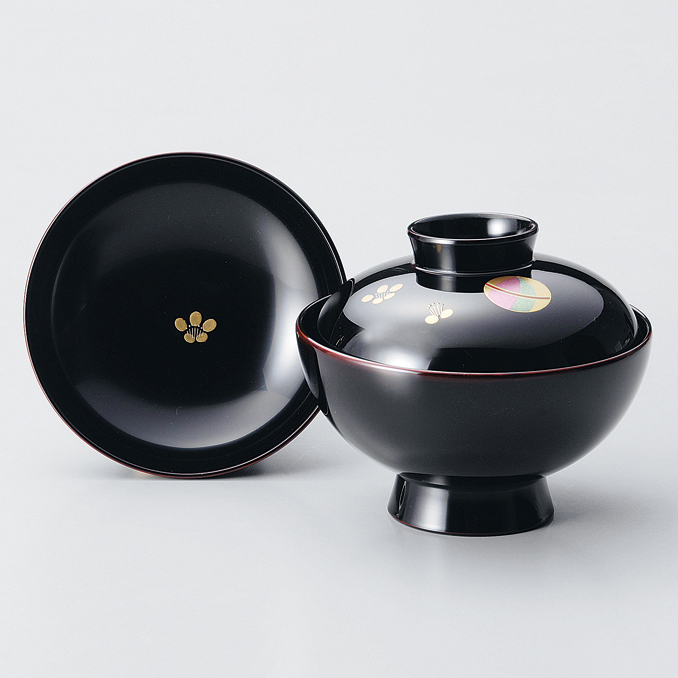 吸物椀 てまり 溜 5客セット 漆塗り 12-00502 漆器の井助