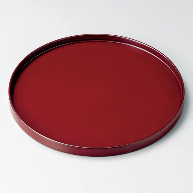 丸盆 10.0 洗朱/吟朱 木製 漆塗り トレー 12-10403/10404 漆器の井助