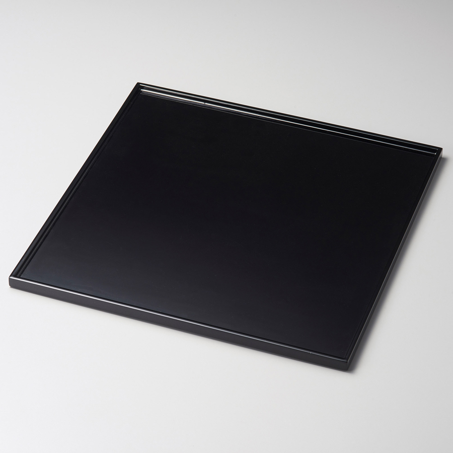 正角膳 11.0 朱/黒 木製 漆塗り ランチョンマット・折敷 12-08603