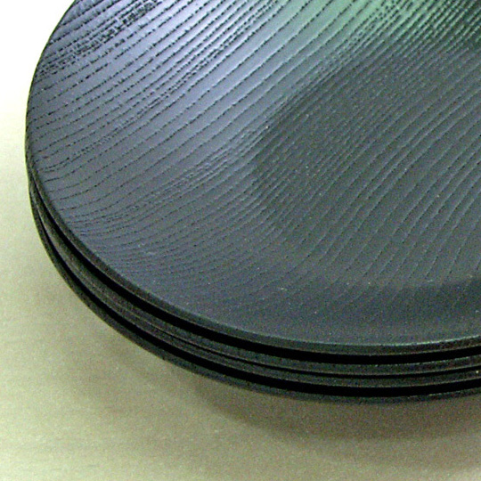 茶托 黒 目弾き 薄挽き 木製 漆塗り 漆器の井助