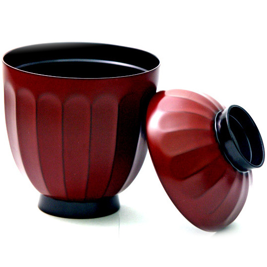 菊割小吸椀 古代根来 漆塗り 12-00805 漆器の井助