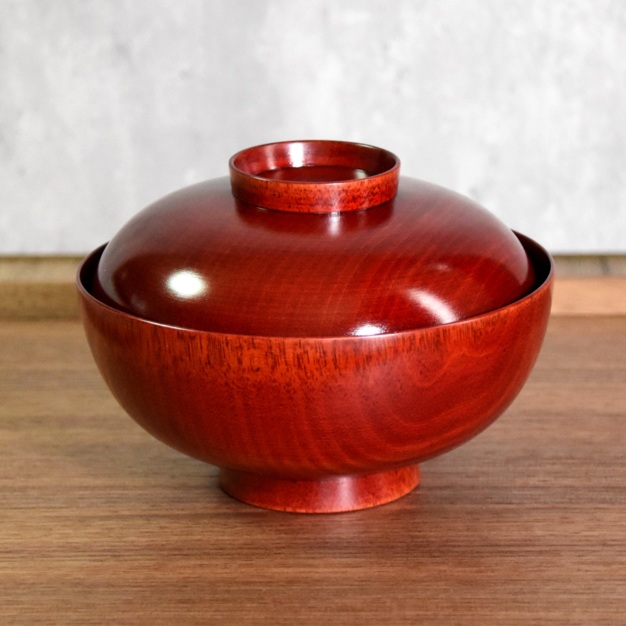 吸物椀 桜 茜 木製 漆塗り 漆器の井助