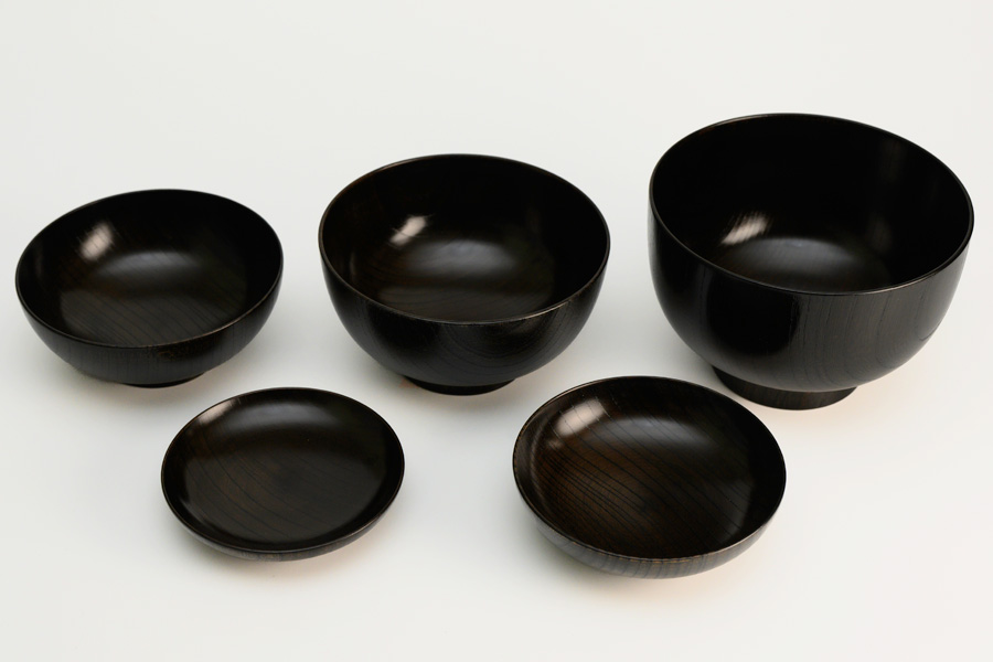 応量器（応量椀） 欅 五つ組 木製漆塗り 入れ子のお椀セット FC10-13