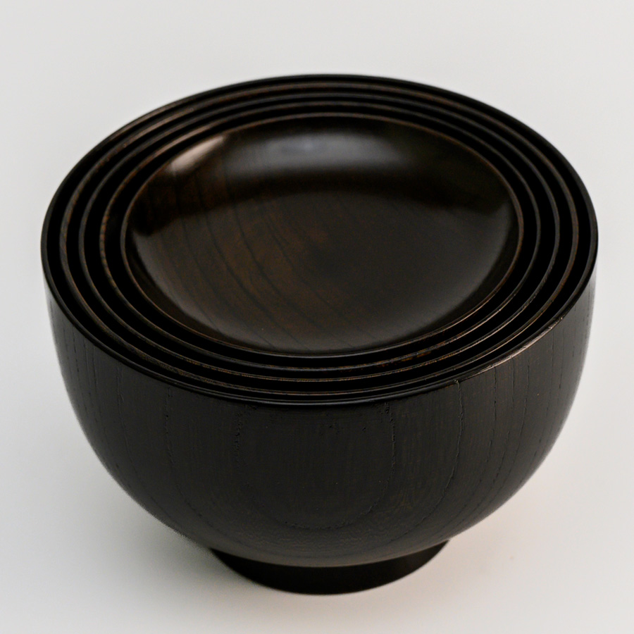 応量器（応量椀） 欅 五つ組 木製漆塗り 入れ子のお椀セット FC10-13