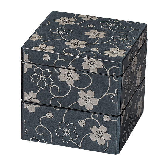 姫珍味重 桜唐草 朱/黒（パール調） FB38-7/38-8【製造中止・在庫限り