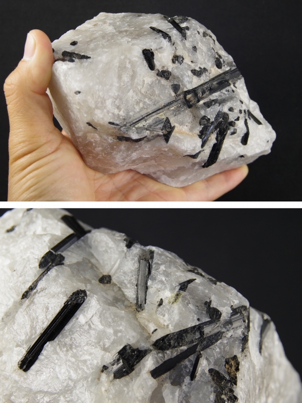 トルマリンインクォーツ原石 1．63kg 天然石販売 名取貴石 天然石