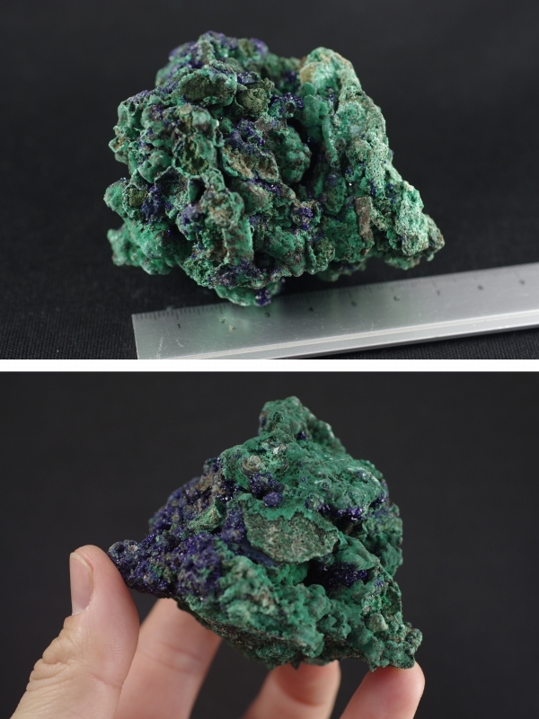 アズライト（藍銅鉱）×マラカイト（孔雀石）結晶162g 天然石販売