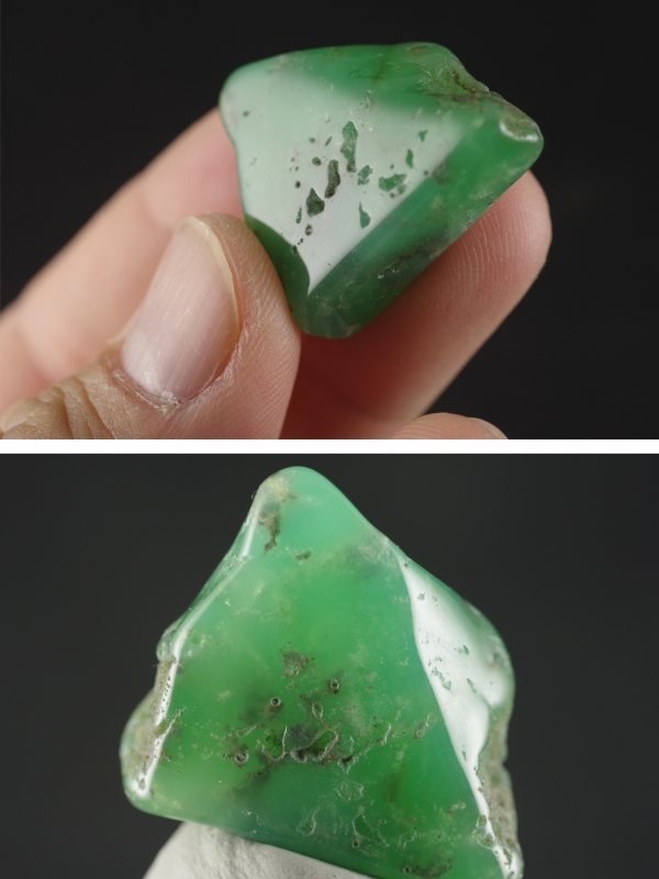 クリソプレーズ 原石磨き石 11．2g 天然石販売 名取貴石 天然石