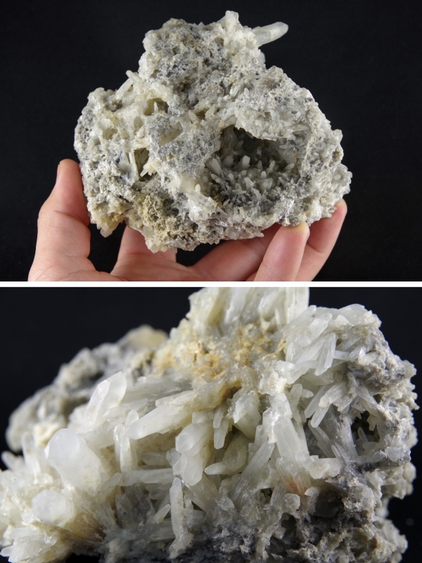 長野県北相木村 竜王第二鉱山産スプレー水晶クラスター635g 天然石