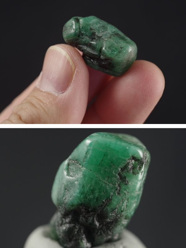 エメラルド原石磨き石 7．8g 天然石販売 名取貴石 天然石原石鉱物