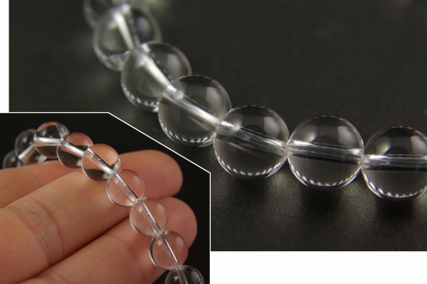 水晶10mm玉ゴムブレスレット 天然石アクセサリー販売 名取貴石