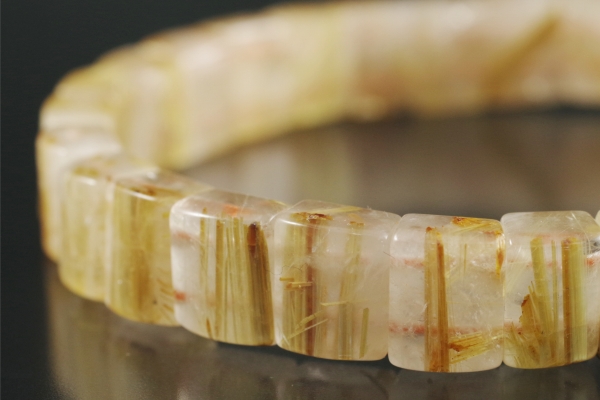 ゴールドルチルバングルブレスレット 天然石販売 名取貴石 天然石原石