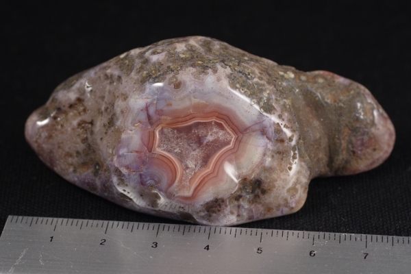 北海道産 花石瑪瑙磨き石85g 天然石販売 名取貴石 天然石原石鉱物