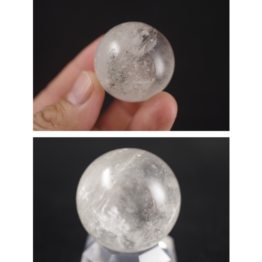 天然水晶丸玉 36mm 天然石販売 名取貴石 天然石・国産原石の専門店