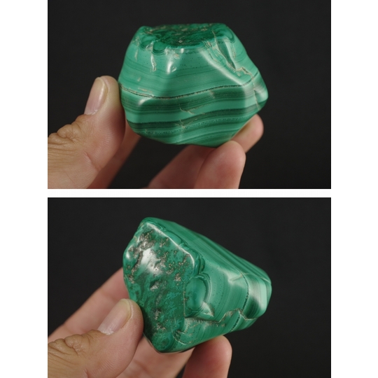 マラカイト（孔雀石）原石磨き 198g 天然石販売 名取貴石 天然石