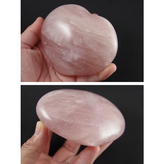 ローズクォーツハート型磨き石 706g 天然石販売 名取貴石 天然石