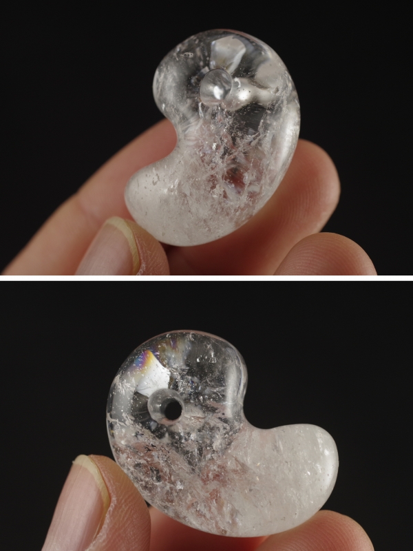 乙女鉱山産水晶勾玉ペンダント 国産水晶の勾玉販売 天然石原石鉱物結晶